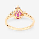 1.08 Carat Genuine Ruby and White Diamond 14K Yellow Gold Ring-7