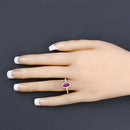 0.96 Carat Genuine Ruby and White Diamond 14K Yellow Gold Ring-5