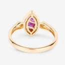0.96 Carat Genuine Ruby and White Diamond 14K Yellow Gold Ring-7