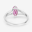 1.58 Carat Genuine Ruby and White Diamond 14K White Gold Ring-7