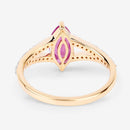 1.58 Carat Genuine Ruby and White Diamond 14K Yellow Gold Ring-7