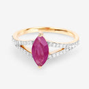 1.58 Carat Genuine Ruby and White Diamond 14K Yellow Gold Ring-9