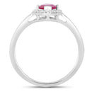 1.57 Carat Genuine Ruby and White Diamond 14K White Gold Ring-2