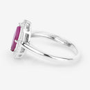 1.57 Carat Genuine Ruby and White Diamond 14K White Gold Ring-6