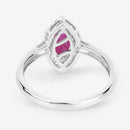 1.57 Carat Genuine Ruby and White Diamond 14K White Gold Ring-7