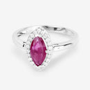 1.57 Carat Genuine Ruby and White Diamond 14K White Gold Ring-9
