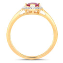 1.57 Carat Genuine Ruby and White Diamond 14K Yellow Gold Ring-2