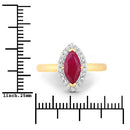 1.57 Carat Genuine Ruby and White Diamond 14K Yellow Gold Ring-3
