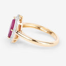 1.57 Carat Genuine Ruby and White Diamond 14K Yellow Gold Ring-6