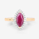 1.57 Carat Genuine Ruby and White Diamond 14K Yellow Gold Ring-8
