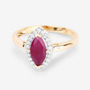 1.57 Carat Genuine Ruby and White Diamond 14K Yellow Gold Ring-9