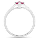1.51 Carat Genuine Ruby and White Diamond 14K White Gold Ring-2