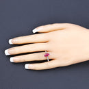 1.51 Carat Genuine Ruby and White Diamond 14K White Gold Ring-5