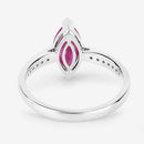 1.51 Carat Genuine Ruby and White Diamond 14K White Gold Ring-7