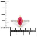 1.51 Carat Genuine Ruby and White Diamond 14K Yellow Gold Ring-3