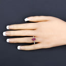 1.51 Carat Genuine Ruby and White Diamond 14K Yellow Gold Ring-5