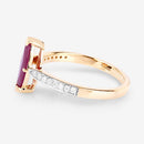 1.51 Carat Genuine Ruby and White Diamond 14K Yellow Gold Ring-6