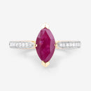 1.51 Carat Genuine Ruby and White Diamond 14K Yellow Gold Ring-8