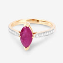 1.51 Carat Genuine Ruby and White Diamond 14K Yellow Gold Ring-9