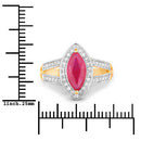 1.06 Carat Genuine Ruby and White Diamond 14K Yellow Gold Ring-3