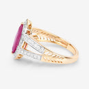 1.06 Carat Genuine Ruby and White Diamond 14K Yellow Gold Ring-6