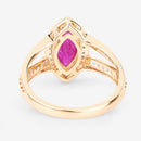 1.06 Carat Genuine Ruby and White Diamond 14K Yellow Gold Ring-7