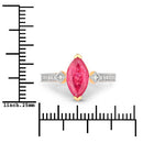 1.01 Carat Genuine Ruby and White Diamond 14K Yellow Gold Ring-3