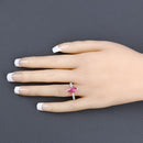 1.01 Carat Genuine Ruby and White Diamond 14K Yellow Gold Ring-5