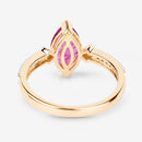 1.01 Carat Genuine Ruby and White Diamond 14K Yellow Gold Ring-7