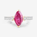 1.01 Carat Genuine Ruby and White Diamond 14K Yellow Gold Ring-8