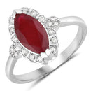 1.54 Carat Genuine Ruby and White Diamond 14K White Gold Ring-1