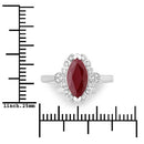 1.54 Carat Genuine Ruby and White Diamond 14K White Gold Ring-3
