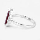1.54 Carat Genuine Ruby and White Diamond 14K White Gold Ring-6