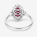 1.54 Carat Genuine Ruby and White Diamond 14K White Gold Ring-7