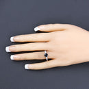 1.38 Carat Genuine Blue Sapphire and White Diamond 14K White Gold Ring-5