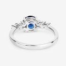 1.38 Carat Genuine Blue Sapphire and White Diamond 14K White Gold Ring-7