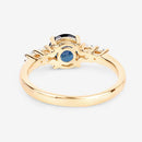 1.38 Carat Genuine Blue Sapphire and White Diamond 14K Yellow Gold Ring-7