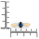 0.84 Carat Genuine Blue Sapphire and White Diamond 14K Yellow Gold Ring-3