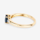 0.84 Carat Genuine Blue Sapphire and White Diamond 14K Yellow Gold Ring-6