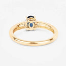 0.84 Carat Genuine Blue Sapphire and White Diamond 14K Yellow Gold Ring-7