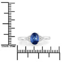 1.01 Carat Genuine Blue Sapphire and White Diamond 14K White Gold Ring-3