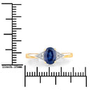 1.01 Carat Genuine Blue Sapphire and White Diamond 14K Yellow Gold Ring-3