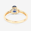 1.01 Carat Genuine Blue Sapphire and White Diamond 14K Yellow Gold Ring-7