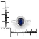 1.84 Carat Genuine Blue Sapphire and White Diamond 14K White Gold Ring-3