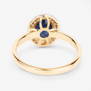 1.84 Carat Genuine Blue Sapphire and White Diamond 14K Yellow Gold Ring-7