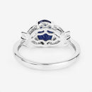 1.62 Carat Genuine Blue Sapphire and White Diamond 14K White Gold Ring-7
