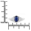 1.73 Carat Genuine Blue Sapphire and White Diamond 14K White Gold Ring-3