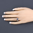 1.73 Carat Genuine Blue Sapphire and White Diamond 14K White Gold Ring-5