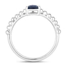 0.50 Carat Genuine Blue Sapphire 14K White Gold Ring-2