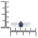 0.50 Carat Genuine Blue Sapphire 14K White Gold Ring-3
